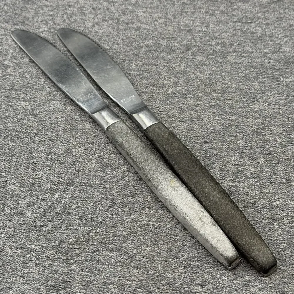 13pc Vintage Stainless Japan Knives Forks Spoons Black Inlay MCM Flatware READ